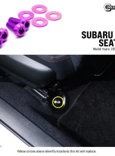 Dress Up Bolts Titanium Hardware Seat Kit Subaru WRX 2022+                                     - SUB-043-Ti-BLU - Image 4