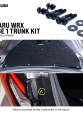 Dress Up Bolts Stage 1 Titanium Hardware Trunk Kit Subaru WRX 2022+                                     - SUB-044-Ti-PRP - Image 5