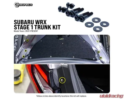 Dress Up Bolts Stage 1 Titanium Hardware Trunk Kit Subaru WRX 2022+ - SUB-044-Ti-PRP