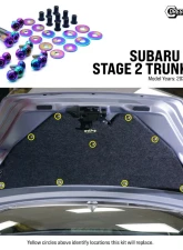 Dress Up Bolts Stage 2 Titanium Hardware Trunk Kit Subaru WRX 2022+                                     - SUB-045-Ti-BLU - Image 6