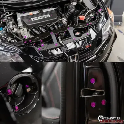 Dress Up Bolts Titanium Hardware Hood Kit Honda Civic Si 2012-2015 - HON-078-Ti-BLK