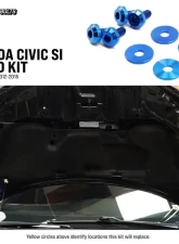 Dress Up Bolts Titanium Hardware Hood Kit Honda Civic Si 2012-2015                                     - HON-078-Ti-TB - Image 4