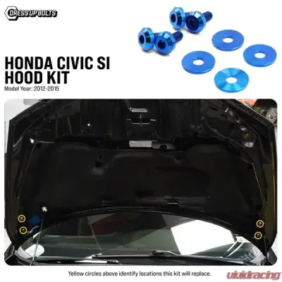 Dress Up Bolts Titanium Hardware Hood Kit Honda Civic Si 2012-2015 - HON-078-Ti-TB