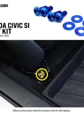 Dress Up Bolts Titanium Hardware Seat Kit Honda Civic Si 2012-2015                                     - HON-080-Ti-BLU - Image 4