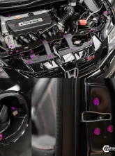 Dress Up Bolts Titanium Hardware Fuel Door Kit Honda Civic Si 2012-2015                                     - HON-081-Ti-BLK - Image 2