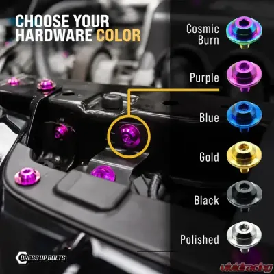 Dress Up Bolts Titanium Hardware Fuel Door Kit Honda Civic Si 2012-2015 - HON-081-Ti-BLK