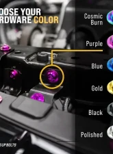 Dress Up Bolts Titanium Hardware Fuel Door Kit Honda Civic Si 2012-2015                                     - HON-081-Ti-GLD - Image 4