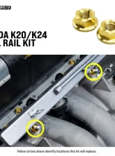 Dress Up Bolts Titanium Hardware Fuel Rail Kit Honda K20/K24                                     - HON-087-Ti-POL - Image 2