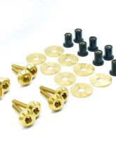 Dress Up Bolts Blue Titanium Hardware Radiator Shroud Kit Nissan R35 GT-R 2009-2023                                     - NIS-041-Ti-BLU - Image 2