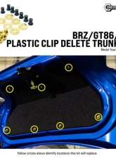 Dress Up Bolts Black Titanium Hardware Plastic Clip Delete Trunk Kit Subaru BRZ | Toyota GT86 | Scion FR-S 2013-2020                                     - SUB-049-Ti-BLK - Image 4