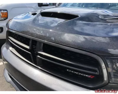 Black Ops Auto Works Sniper Hood Carbon Fiber Outer Piece W/ Fiberglass Inner Piece Dodge Durango 2011-2022 - 240.0801