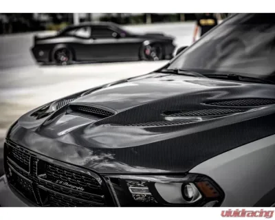Black Ops Auto Works Sniper Hood Carbon Fiber Outer Piece W/ Fiberglass Inner Piece Dodge Durango 2011-2022 - 240.0801