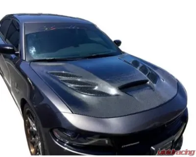 Black Ops Auto Works Carbon Fiber Sniper 3.0 Hood Carbon Fiber Top/ Fiberglass Inner Piece Dodge Charger 2015-2022 - 240.0992
