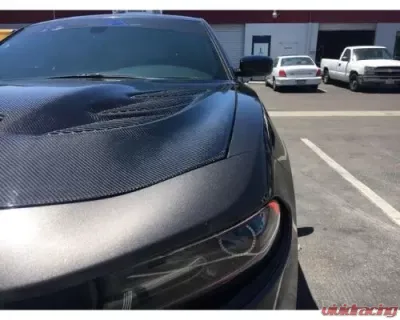 Black Ops Auto Works Carbon Fiber Sniper 3.0 Hood Carbon Fiber Top/ Fiberglass Inner Piece Dodge Charger 2015-2022 - 240.0992