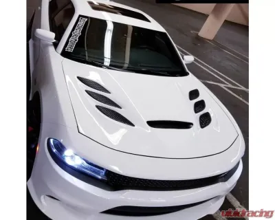 Black Ops Auto Works Carbon Fiber Sniper 3.0 Hood Carbon Fiber Top/ Fiberglass Inner Piece Dodge Charger 2015-2022 - 240.0992