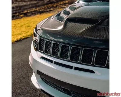 Black Ops Auto Works Sniper Hood Wk2 Carbon Fiber Outer Piece W/ Fiberglass Inner Piece Jeep Grand Cherokee 2011-2021 - 240.0997