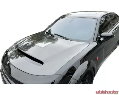 Black Ops Auto Works Demon Hood Carbon Fiber Outer Piece W/ Carbon Fiber Inner Piece Dodge Charger 2015-2022 - 240.1037