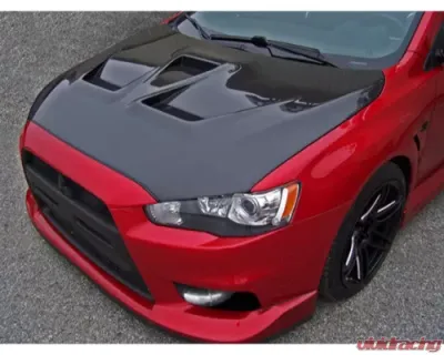 Black Ops Auto Works Carbon Fiber Hood OEM Style Mitsubishi Lancer | Evolution 2008+ - 260.0007