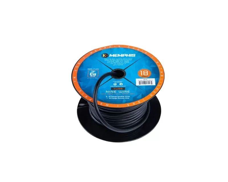 Memphis Audio 1 Ohm Gauge 9 Conductor Wire 100ft. Spool - 9W100