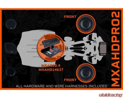 Memphis Audio 2-Speaker Direct Fit OEM Kit with Amplifier | Mount | Harness Harley Davidson Street | Road Glide 2014+ - MXAHDPRO2