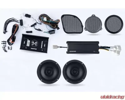 Memphis Audio 2-Speaker Direct Fit OEM Kit with Amplifier | Mount | Harness Harley Davidson Street | Road Glide 2014+ - MXAHDPRO2