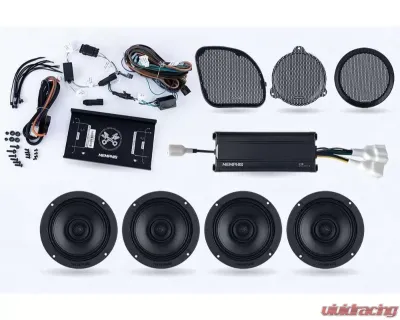 Memphis Audio 4-Speaker Direct Fit OEM Kit with Amplifier | Mount | Harness Harley Davidson Street | Road Glide 2014+ - MXAHDPRO4