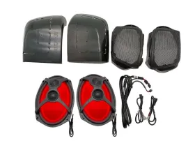 Memphis Audio 4-Speaker Direct Fit OEM Kit withAmplifier | Mount and Harness Harley Davidson