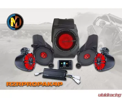 Memphis Audio PAK4P and 4 Speaker with Subwoofer System Polaris RZR PRO 2020+ - RZRPROPAK4P