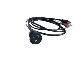 Memphis Audio Panel Mount 3.5mm AUX & USB Port