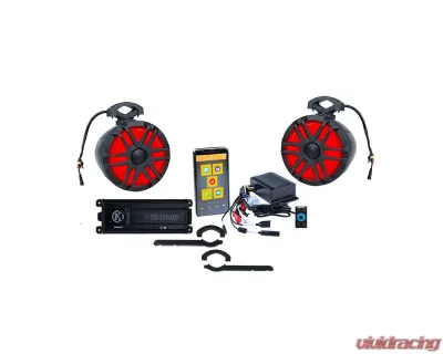 Memphis Audio Universal Round Cage 2-Speaker System w/ Amplifier & App Controlled Source Unit - UNKITPRO2