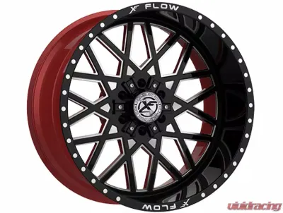 XFX Flow XFX-307 24X14 6X135 6X139.7 -76 Cb 106.4 Gloss Black & Milled w/ Red Inner - XFX-N-307241461351397-76GBRWMW