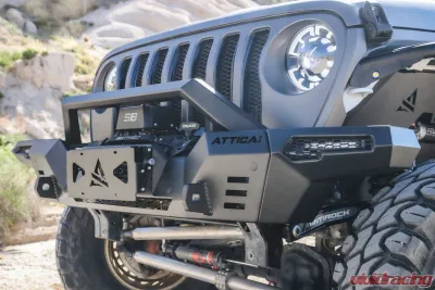 Attica 4x4 Universal Front Bumper Winch Flip-Up Roller Fairlead License plate bracket - ATTK102-BX