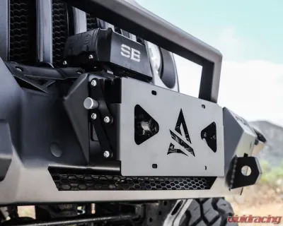 Attica 4x4 Universal Front Bumper Winch Flip-Up Roller Fairlead License plate bracket - ATTK102-BX