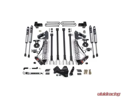 BDS Suspension 4 Inch Lift Kit with 4-Link | FOX 2.5 Performance Elite Coil-Over Conversion | 5 Inch Block with 2 Leaf Main | FOX 2.0 Performance Series Shock Ford F250 | F350 Super Duty 2017-2019 - BDS1537FPE