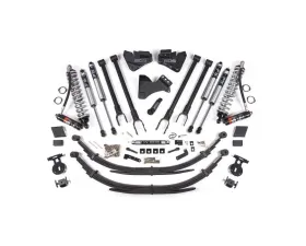 BDS Suspension 4 Inch Lift Kit with 4-Link | FOX 2.5 Performance Elite Coil-Over Conversion | Leaf Springs | FOX 2.0 Performance Series Shock Ford F250 | F350 Super Duty 4WD Diesel 2017-2019
