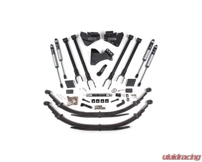 BDS Suspension 4 Inch Lift Kit | 4-Link Conversion | Leaf Springs | FOX 2.0 Performance Series Shock Ford F250 | F350 Super Duty 4WD Gas 2017-2019 - BDS1559FS