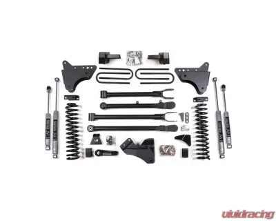 BDS Suspension 4 Inch Lift Kit with 4-Link | Block Kit No Factory Overload | NX2 Nitro Series Shock Ford F250 | F350 Super Duty 4WD Diesel 2005-2007 - BDS345H
