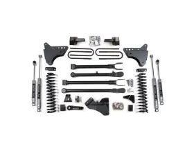 BDS Suspension 6 Inch Lift Kit with 4-Link | 5 Inch Block Kit No Overload | NX2 Nitro Series Shock Ford F250 | F350 Super Duty 4WD Gas 2005-2007