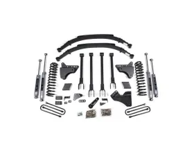 BDS Suspension 6 Inch Lift Kit with 4-Link | Factory 2 Inch Block Rear Blocks | NX2 Nitro Series Shock Ford F250 | F350 Super Duty 4WD Gas 2011-2016