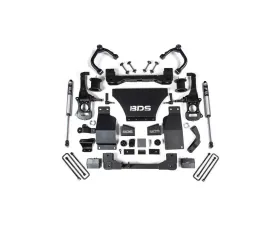 BDS Suspension 4 Inch Lift Kit | Strut Spacer Front Shock | FOX 2.0 Performance Series Rear Shock Chevrolet Silverado 1500 | GMC Sierra 1500 4WD Gas 2019-2024