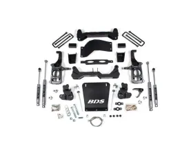BDS Suspension 4.5 Inch Lift Kit 2 Inch Block Kit with Overload | NX2 Nitro Series Shock Chevrolet Silverado | GMC Sierra 2500HD/3500HD 2011-2019