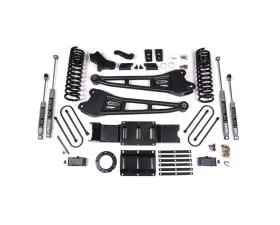 BDS Suspension 4 Inch Lift Kit with Radius Arm | No Factory Rear Overload Leaf | NX2 Nitro Series Shock Ram 3500 4WD Gas 2019-2024