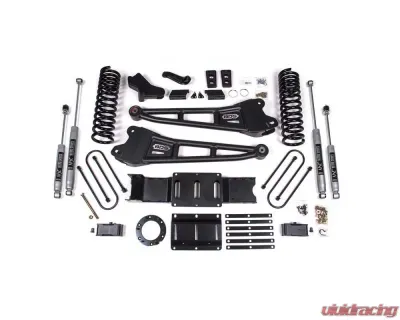 BDS Suspension 4 Inch Lift Kit with Radius Arm | with Factory Rear Overload Leaf | NX2 Nitro Series Shock Ram 3500 4WD Gas 2019-2024 - BDS1701H