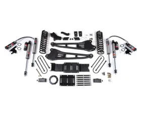 BDS Suspension 4 Inch Lift Kit with Radius Arm | 3 Inch Rear Block with Factory Rear Overload Leaf | 6 Bolt | FOX 2.5 Performance Elite Series Shock Ram 3500 4WD Diesel 2019-2024