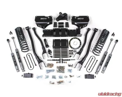 BDS Suspension 4 Inch Lift Kit with 4-Link | No Factory Rear Overload Leaf | 8 Bolt | NX2 Nitro Series Shock Ram 3500 4WD Diesel 2019-2024 - BDS1668H