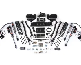BDS Suspension 4 Inch Lift Kit with 4-Link | No Factory Rear Overload Leaf | FOX 2.5 Performance Elite Shock Ram 3500 4WD Gas 2019-2024