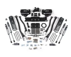 BDS Suspension 4 Inch Lift Kit with 4-Link with Factory Rear Overload Leaf | 6 Bolt | FOX 2.0 Performance Series Shock Ram 3500 4WD Gas 2019-2023