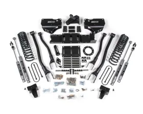 BDS Suspension 6 Inch Lift Kit with 4-Link with Factory Rear Overload Leaf | 6 Bolt | NX2 Nitro Series Shock Ram 3500 4WD Diesel 2019-2024