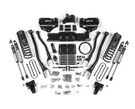 BDS Suspension 6 Inch Lift Kit with 4-Link | with Factory Rear Overload Leaf | 8 Bolt | FOX 2.0 Performance Series Shock Ram 3500 4WD Diesel 2019-2024
