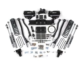 BDS Suspension 6 Inch Lift Kit with 4-Link | with Factory Rear Overload Leaf | 8 Bolt | NX2 Nitro Series Shock Ram 3500 4WD Diesel 2019-2024